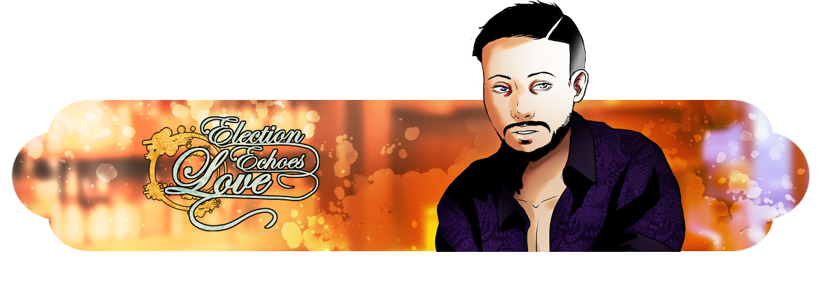 Election Echoes Love Kazuo w fioletowej koszuli, Election Echoes Love Iocte Nocte, komiks romance o polityce, kampania prezydencka.