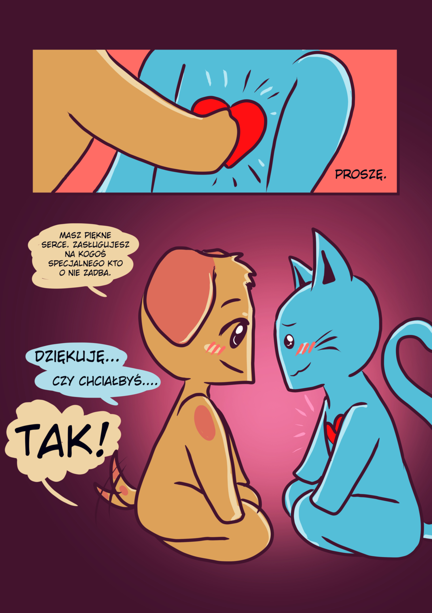 Podarowałeś komuś serce, a on je skradł i uciekł? Nie płacz, błękitny kotku. Na Twojej drodze stanie ktoś, kto pomoże Ci je odzyskać i zostanie Twoim najlepszym przyjacielem. Podarowałeś komuś serce, a on je skradł i uciekł? Nie płacz, błękitny kotku. Na Twojej drodze stanie ktoś, kto pomoże Ci je odzyskać i zostanie Twoim najlepszym przyjacielem.