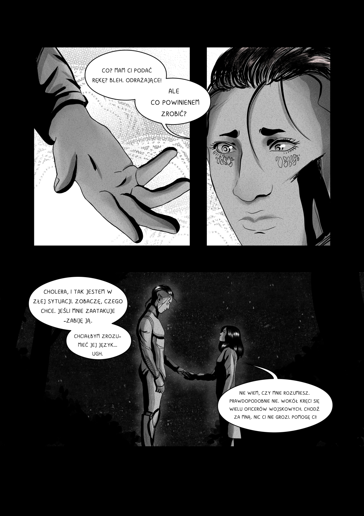 Jeden błędny ruch i wyciągnięta dłoń może stać się ostatnią rzeczą, jaką zobaczysz. Czy zdołają uciec przed wojskiem, zanim bariera językowa doprowadzi do tragedii? Jeden błędny ruch i wyciągnięta dłoń może stać się ostatnią rzeczą, jaką zobaczysz. Czy zdołają uciec przed wojskiem, zanim bariera językowa doprowadzi do tragedii?