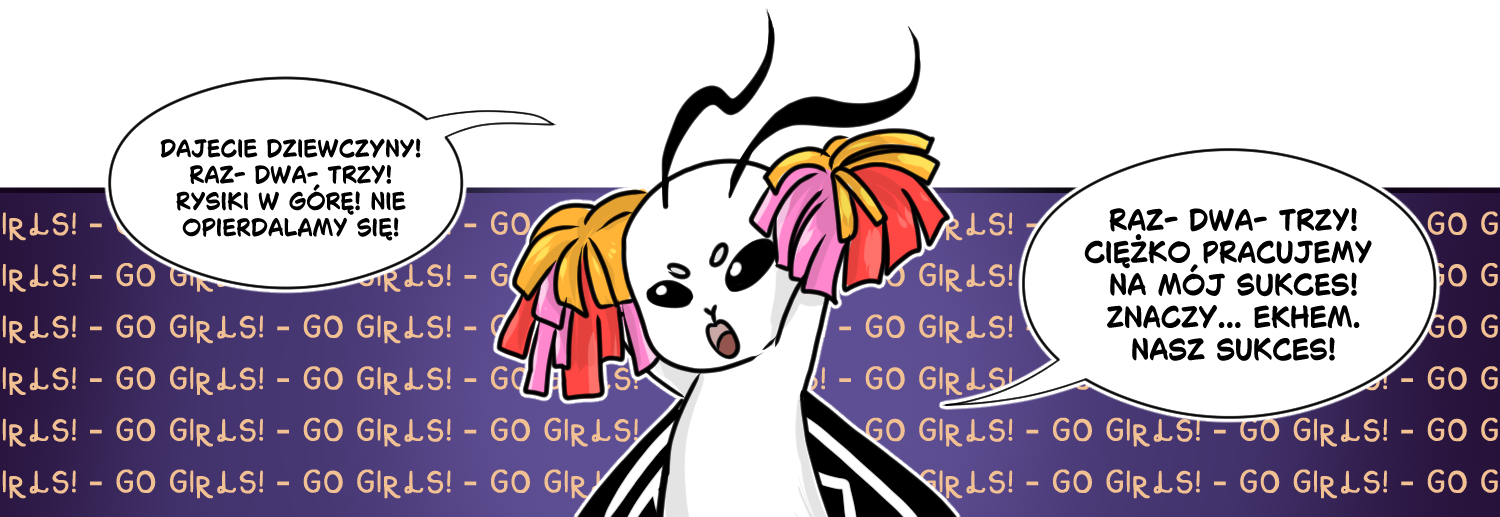 Zabawna ilustracja przedstawiająca maskotkę o imieniu Ioctuś.