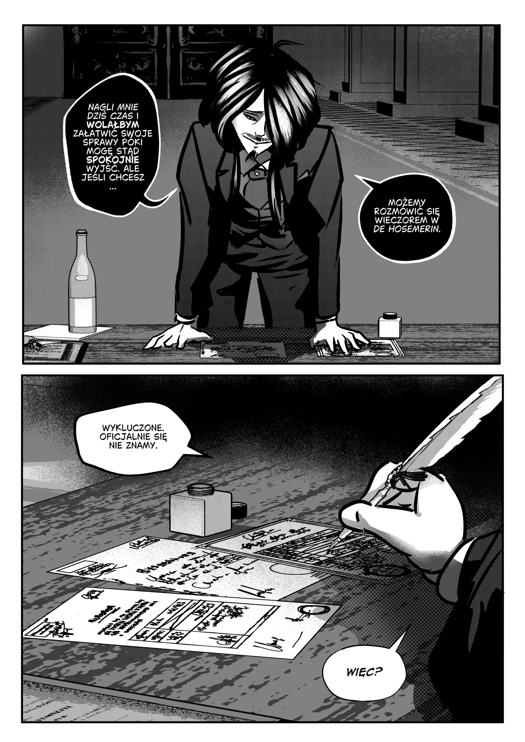 Podpisz tutaj, tu dwie parafki i pieczęć. Nie wczytuj się za bardzo &ndash; mogłoby ci się zrobić nieswojo.