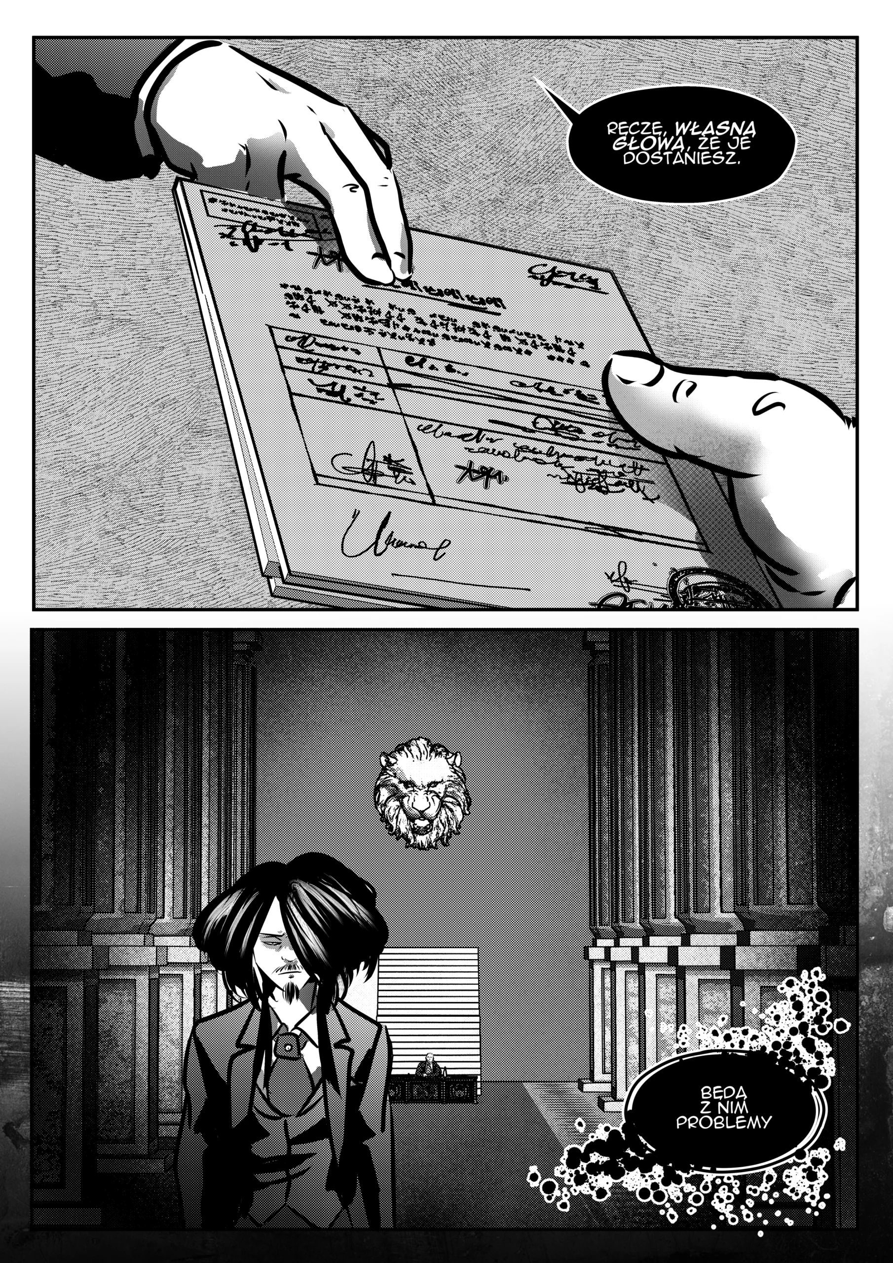 Podpisz tutaj, tu dwie parafki i pieczęć. Nie wczytuj się za bardzo &ndash; mogłoby ci się zrobić nieswojo.