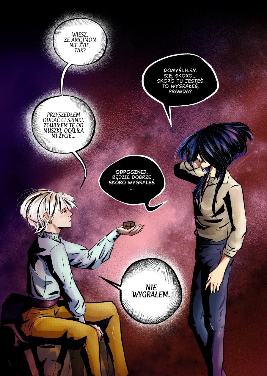 &bdquo;Amojmon nie żyje, a ty musisz skłamać Lucyferowi. Weź te spinki i odejdź... p&oacute;ki jeszcze możesz. Pamiętaj: Andrielach zawsze dotrzymuje obietnic. On do ciebie wr&oacute;ci.&rdquo;