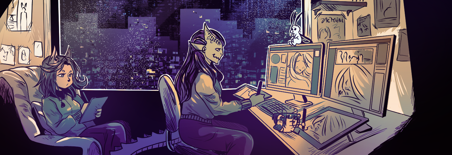 Clip Studio, Bosto, iPad i&nbsp;krew na&nbsp;rękach. Proces twórczy Iocte Nocte od&nbsp;kulis. // Clip Studio, Bosto, iPad, and blood on&nbsp;our hands. Behind the scenes of the Iocte Nocte creative process.