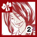 Ilustracja okładkowa do drugiego rozdziału powieści, wykonana w stylistyce onirycznego body horroru. Przedstawia portret Tiramisa, boga wspomnień, o androgynicznych rysach i bladym licu. Postać ma przymknięte oczy, długie jasne włosy spięte wstążką oraz charakterystyczne krwiste kolce wyrastające znad brwi. Kolorystyka ograniczona do bieli, czerni i głębokiego bordo, co nadaje grafice makabryczny charakter. W lewym górnym rogu znajduje się symbol białej kokardy na bordowym tle, a w prawym dolnym duża cyfra „2”. Całość kompozycji podkreśla duszny, psychologiczny klimat prozy.