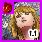 Szczegółowa miniatura promująca Rozdział 1.1 serii Dzieci Chaosu. Na pierwszym planie zbliżenie na twarz Tiramisa, boga wspomnień, ukazanego w perspektywie od dołu (żabia perspektywa), co nadaje mu aurę dominacji. Bohater ma długie, blond włosy w kolorze dojrzałej pszenicy i czerwone, zmęczone oczy. W ustach trzyma zapalonego papierosa, z którego unosi się dym. Stylistyka neon noir i grimdark: wysoki kontrast, dbałość o detale twarzy, drapieżny wyraz. W lewym górnym rogu widnieje logotyp serii – czerwona czaszka w koronie z iksami zamiast oczu na jaskrawym, fioletowym tle. W prawym dolnym rogu biały, czytelny napis „1.1”. Tło to ozdobna, fioletowo-niebieska tapeta w wiktoriańskie wzory, budująca klimat mrocznego gabinetu.